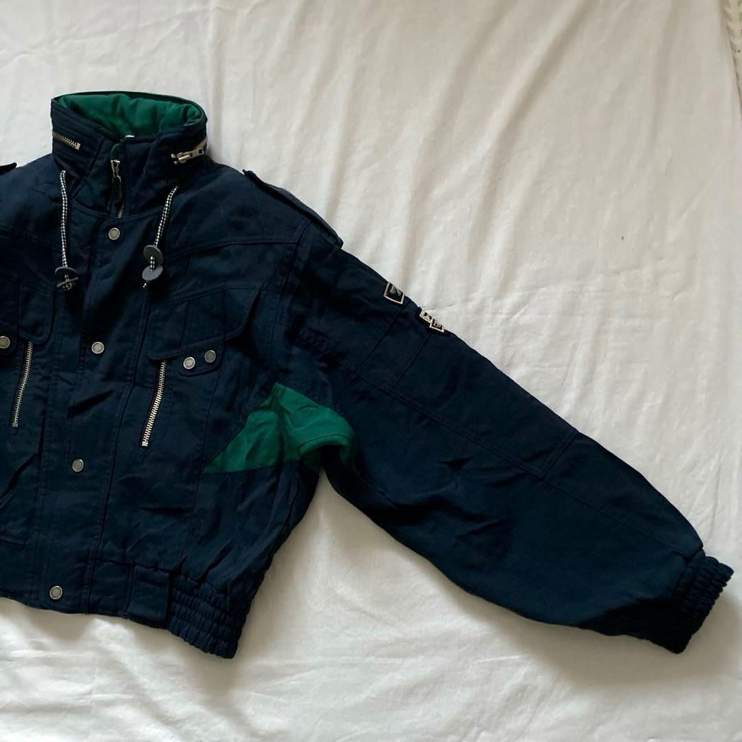 90s vintage shell navy bomber jacket 短丈