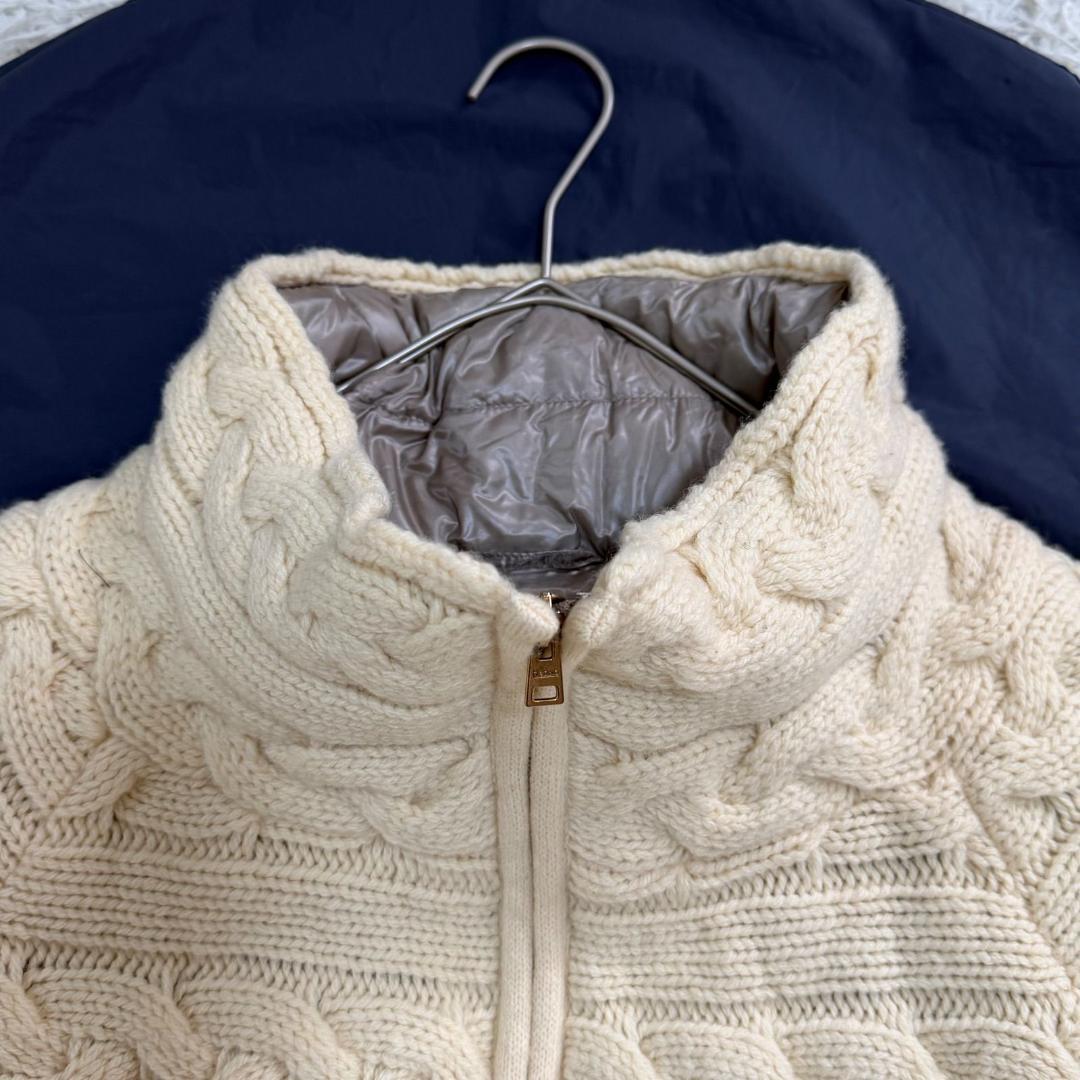 16985✨ヘルノ ニットダウンジャケット ケーブル ショートスリーブ ウール