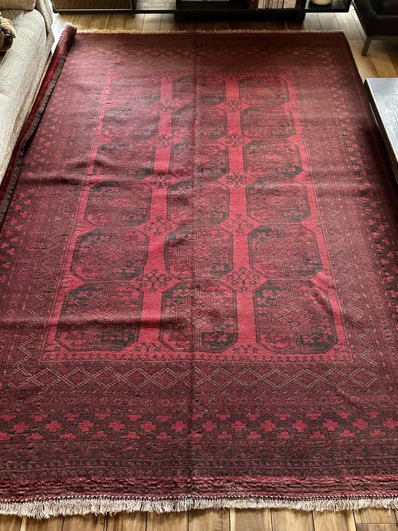 トライバルラグ　ヴィンテージラグ　アフガン　トルクメン　エルサリ　特大サイズ美品