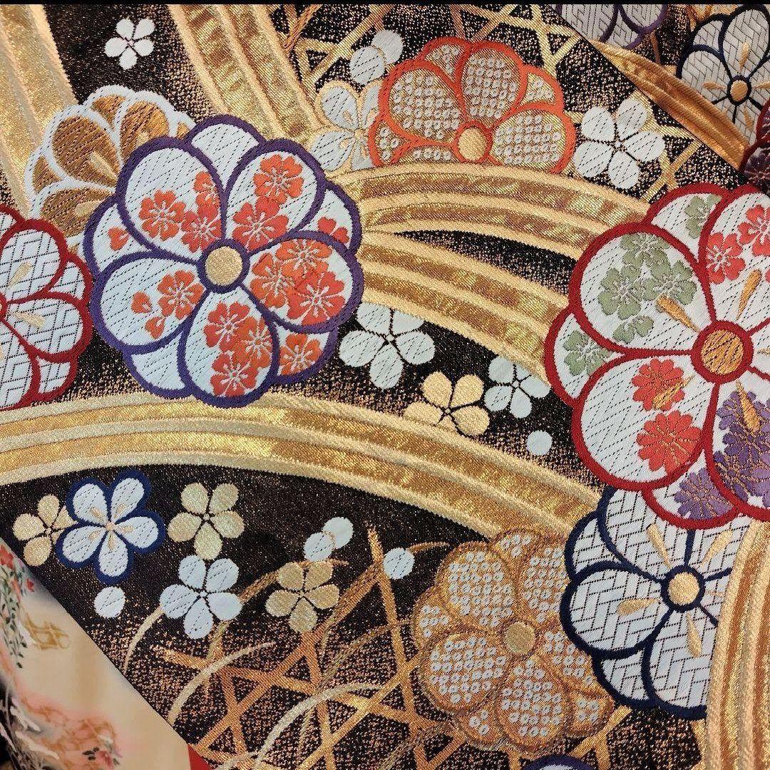 最終価格☆振袖フルセット(6点)・古典柄・金彩加工・舞鶴・胴裏正絹・正絹