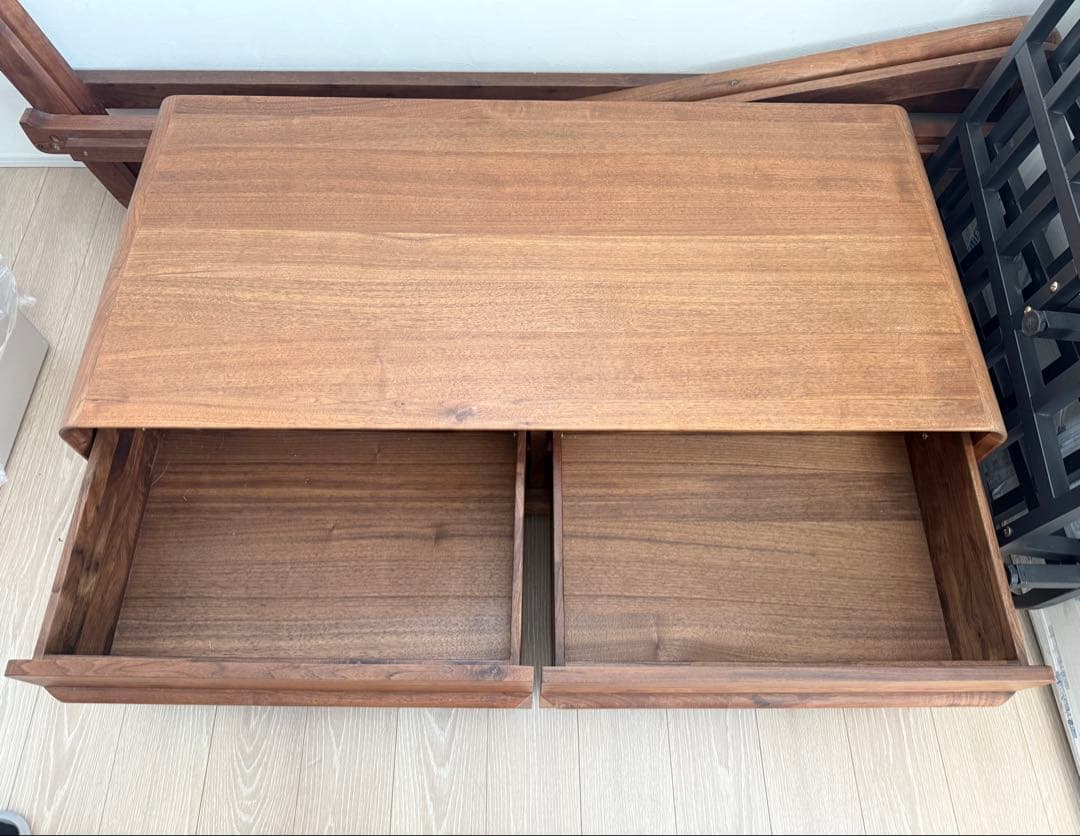 北米産ブラックウォールナット 無垢材 センターテーブル／収納キャビネット