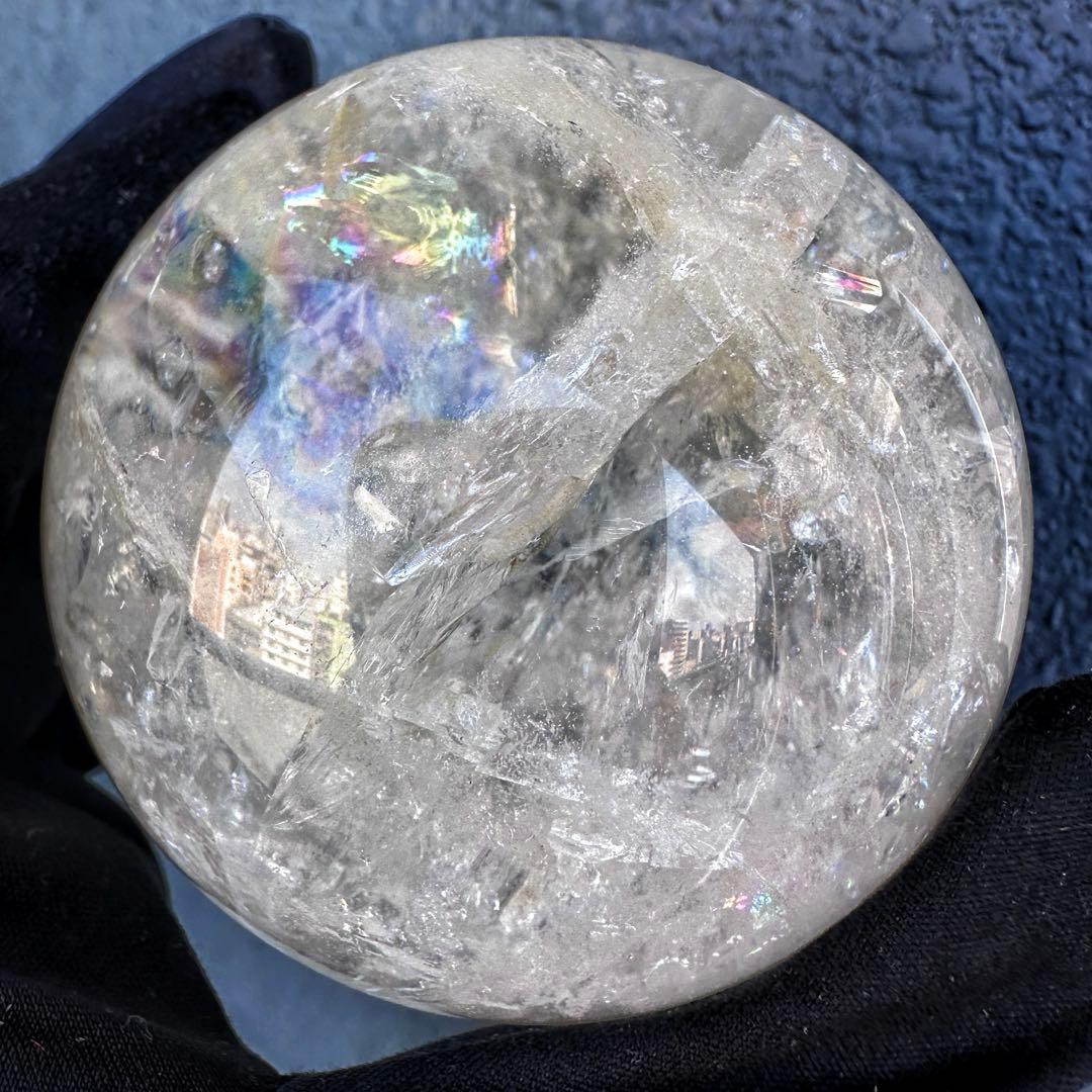 爆レア❗️アゼツライト☆レインボー☆ヒマラヤ水晶 丸玉☆虹☆パワー浄化A1562