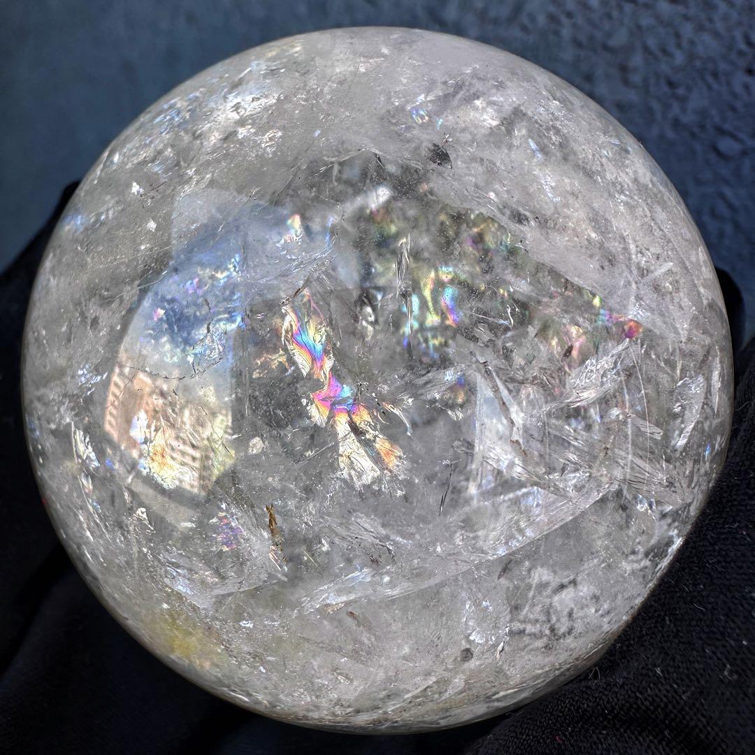 爆レア❗️アゼツライト☆レインボー☆ヒマラヤ水晶 丸玉☆虹☆パワー浄化A1562