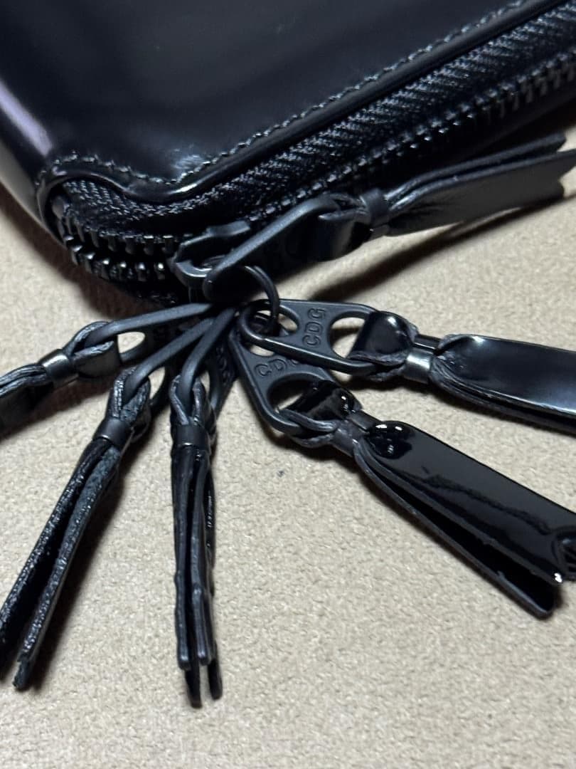 ウォレットコムデギャルソン ジッパーメドレーウォレット 新品 黒色 本物