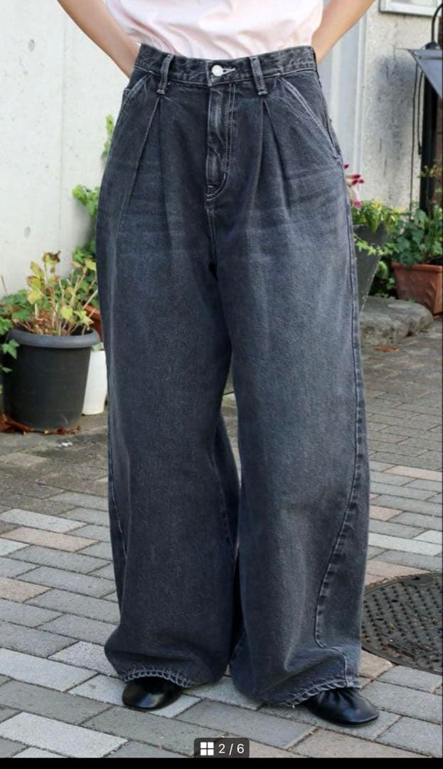 ungrid ウエストタックカーブデニム25