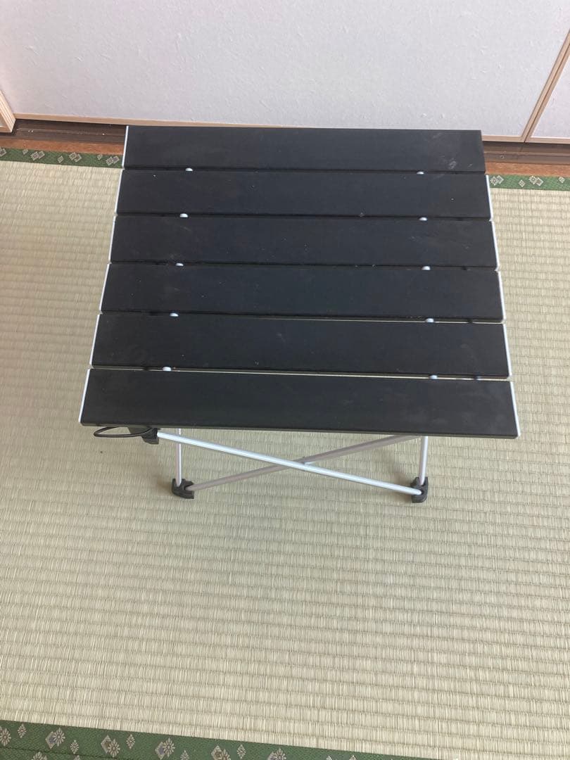 折りたたみアウトドアテーブル 黒 アルミ製