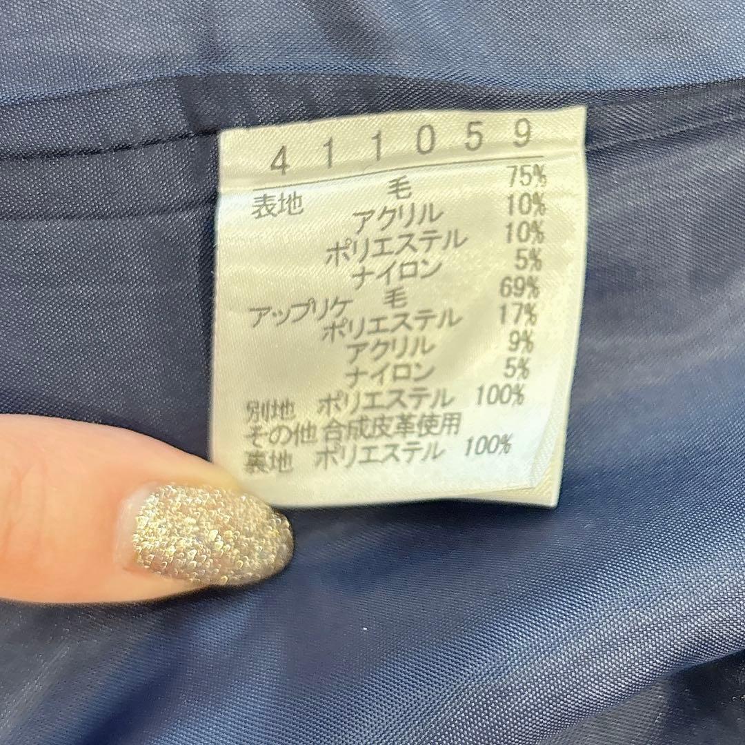 OLLEBOREBLA チェック柄 ダッフルコート風 ウール混 ジャケット