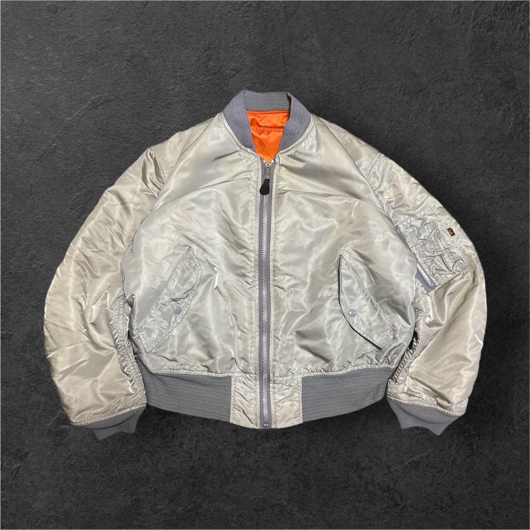 alpha ma1 90s シルバー フライトジャケット USA製