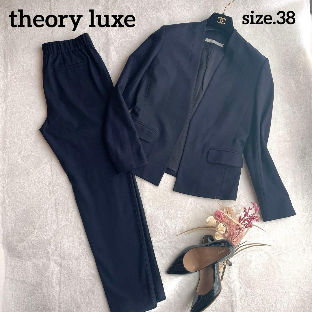 極美品⭐︎theory luxe ネイビー SAXONY.SOFT パンツスーツ