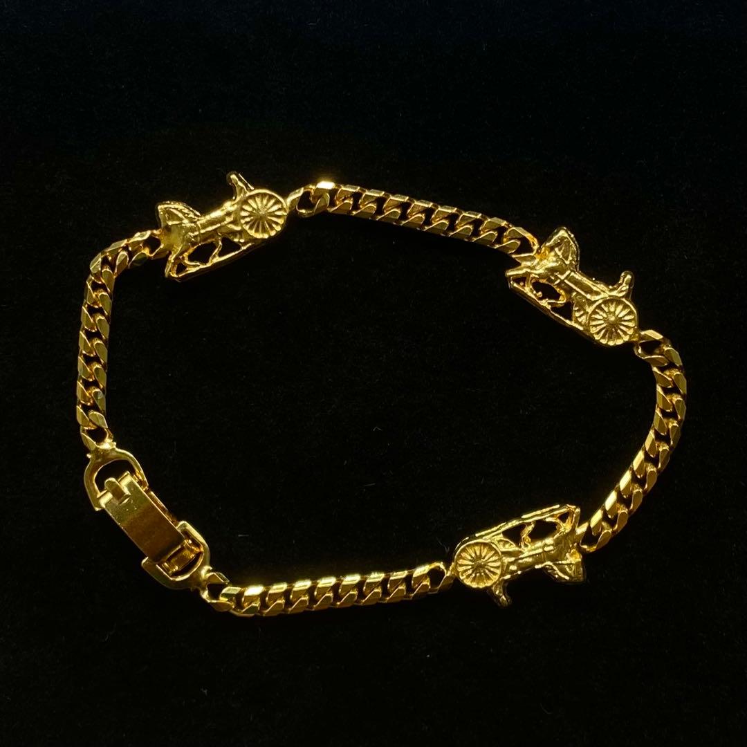 55 希少極美品 CELINEセリーヌ ホースキャリッジ馬車 喜平ブレスレット