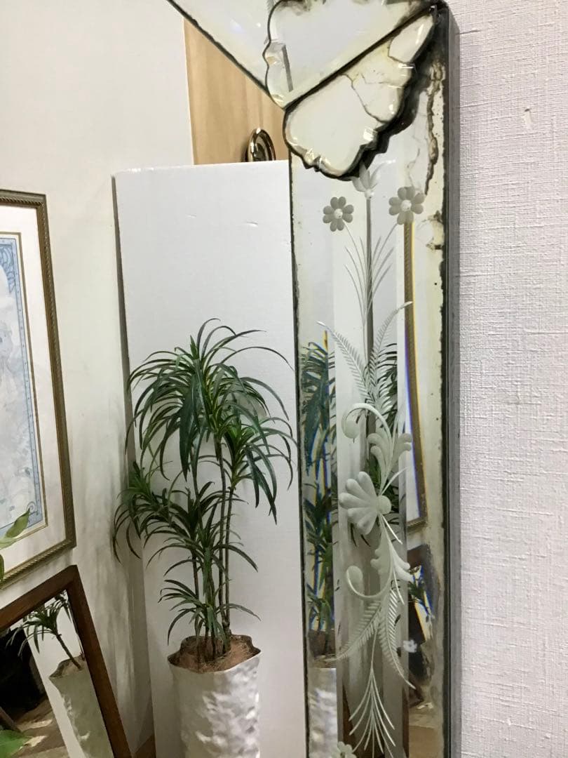 管344☆イタリア製☆アンティーク☆ベネチアンミラー