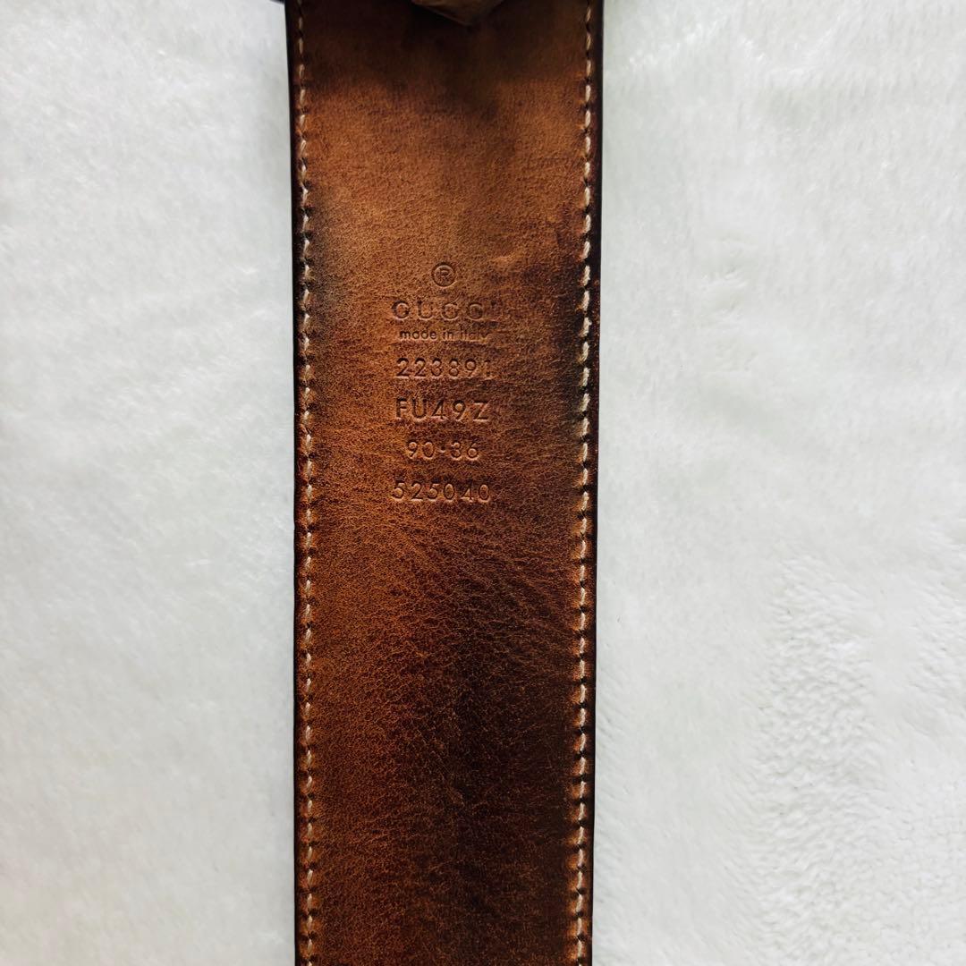【特別価格】年末年始限定GUCCI GG柄ベルト 黒×黒ロゴ 90サイズ メンズ
