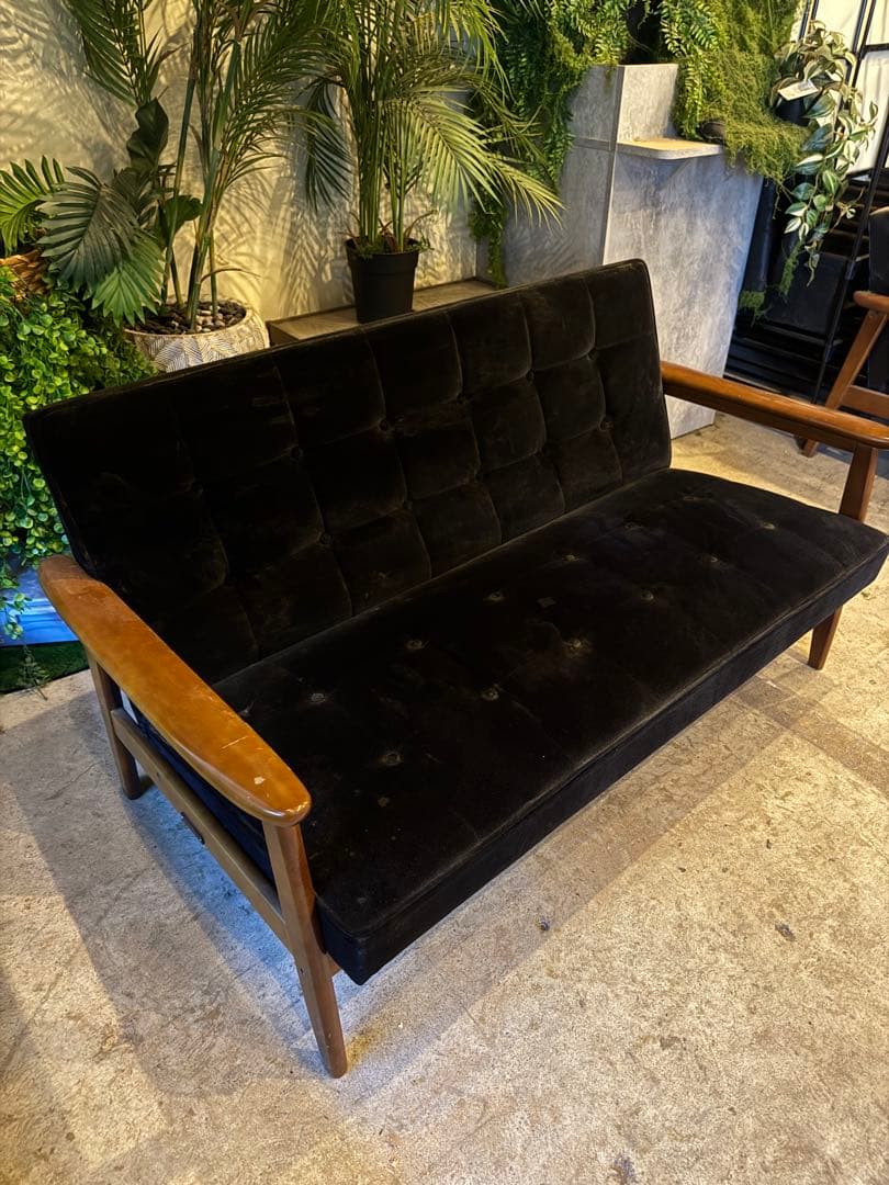 カリモク60 Kチェア 2シーター ブラック モケット 限定モデル