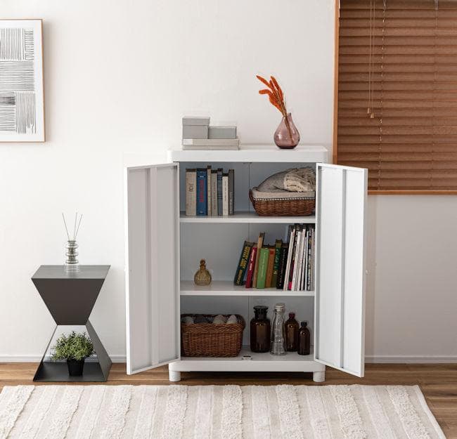 シンプルデザイン スチールチェスト幅75cm 本棚 リビング収納（943）