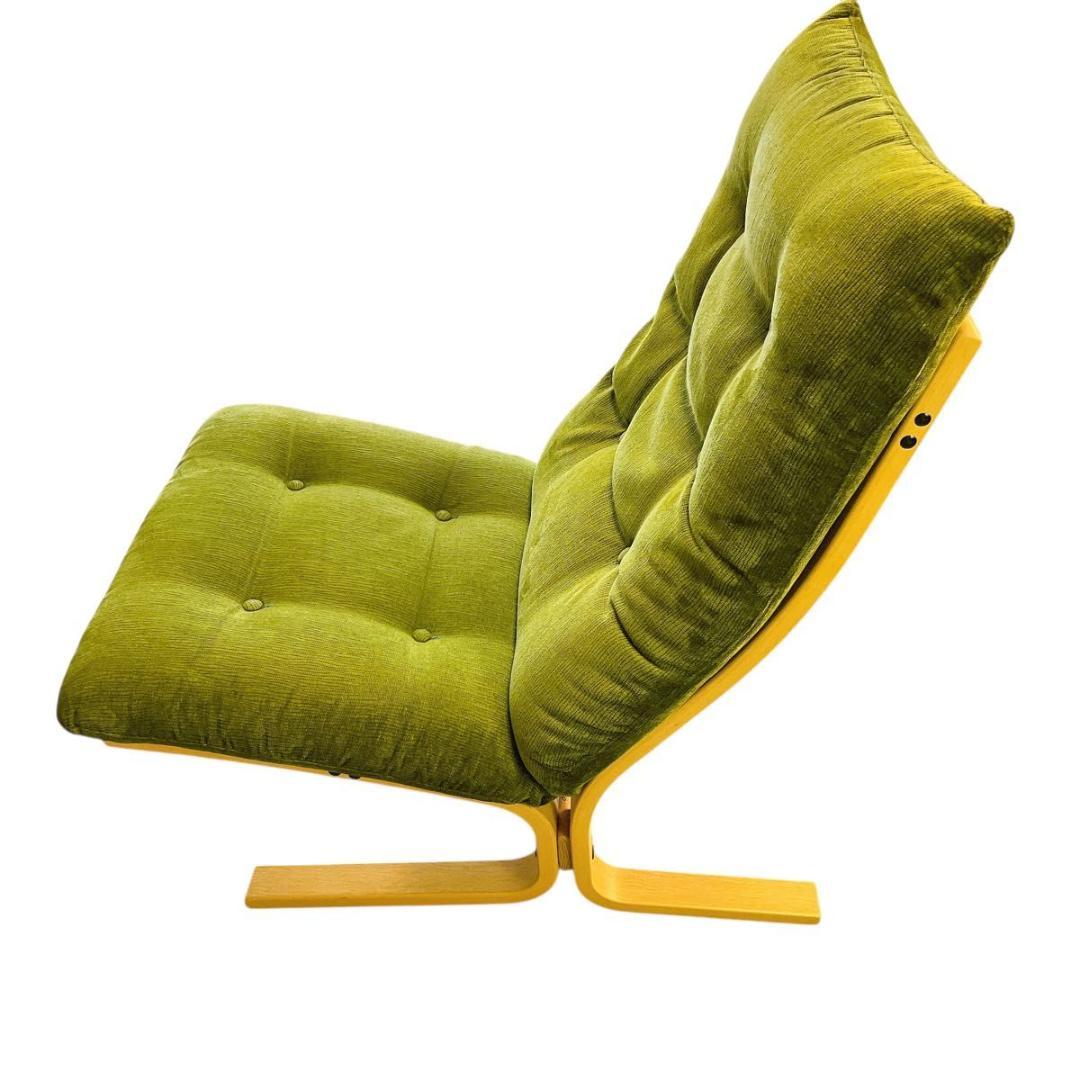 【★美品★】富士ファニチア　パーソナルチェア　オットマン付き　グリーン　おしゃれ