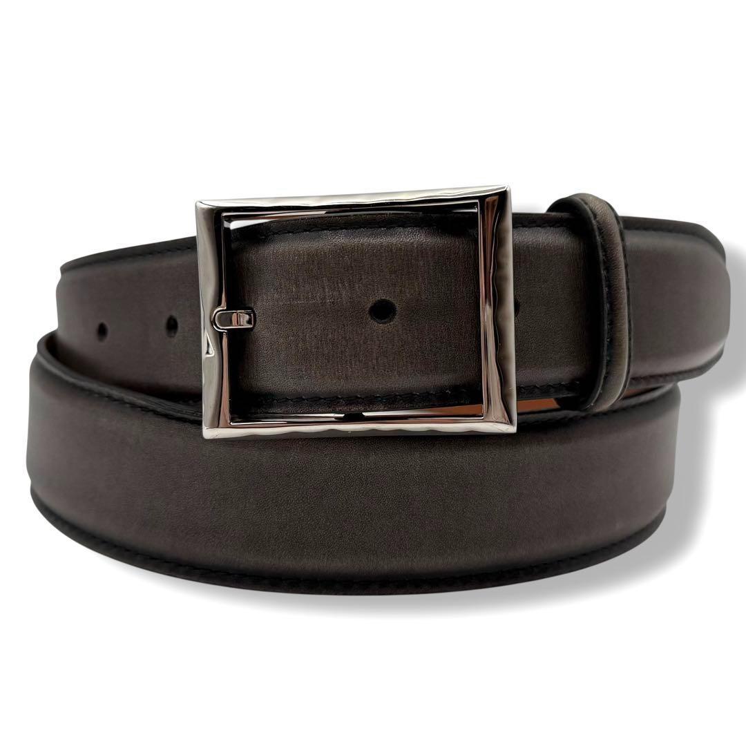 良品 Berluti クラシック パティーヌ レザーベルト 35MM イタリア製