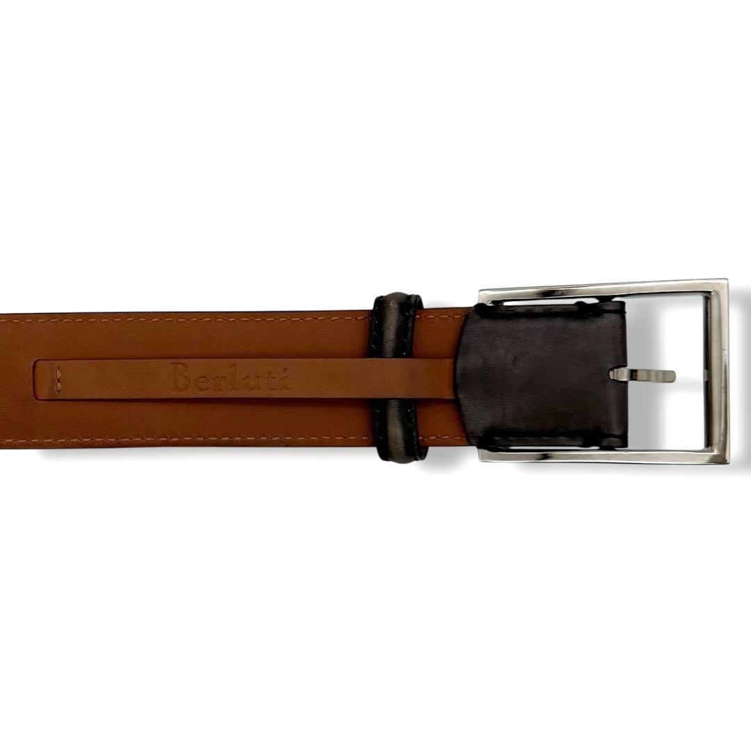 良品 Berluti クラシック パティーヌ レザーベルト 35MM イタリア製