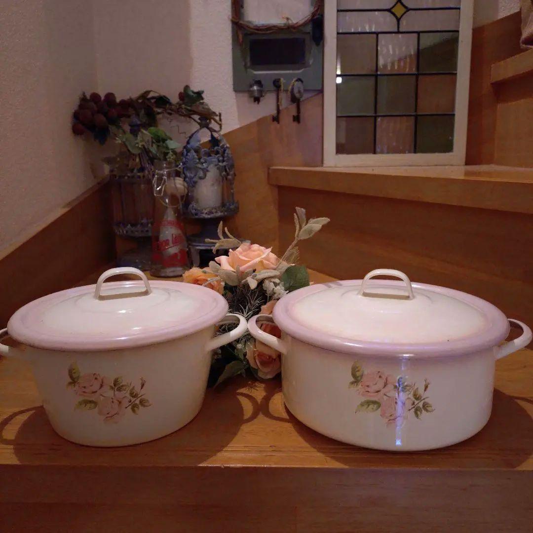 イマン◆ダイアナローズ◆ホーローミルクパン▶深型①／数量1