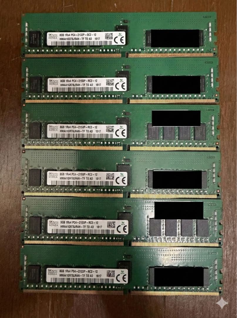 DDR4 8GB×6 計48GB PC4-2133P RDIMM SKhynix