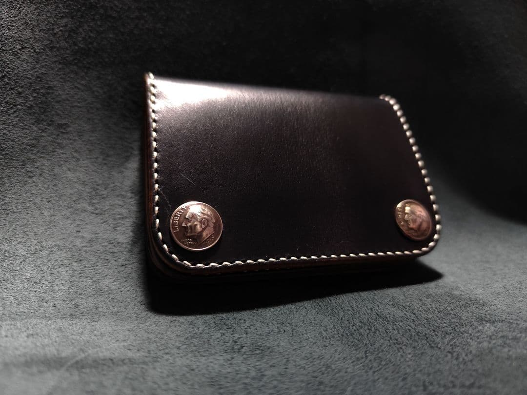 HORWEENクロムエクセル ショートトラッカーウォレット⑬　ブラック　コンチョ