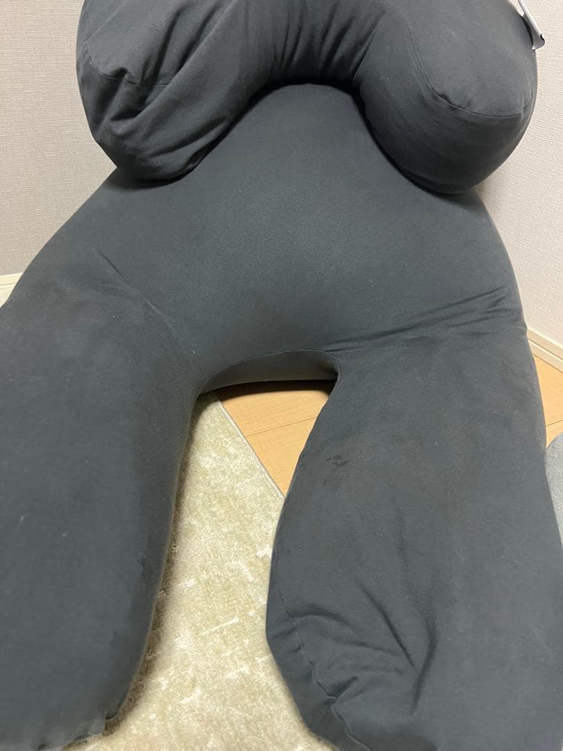 L字型ビーズクッション 黒