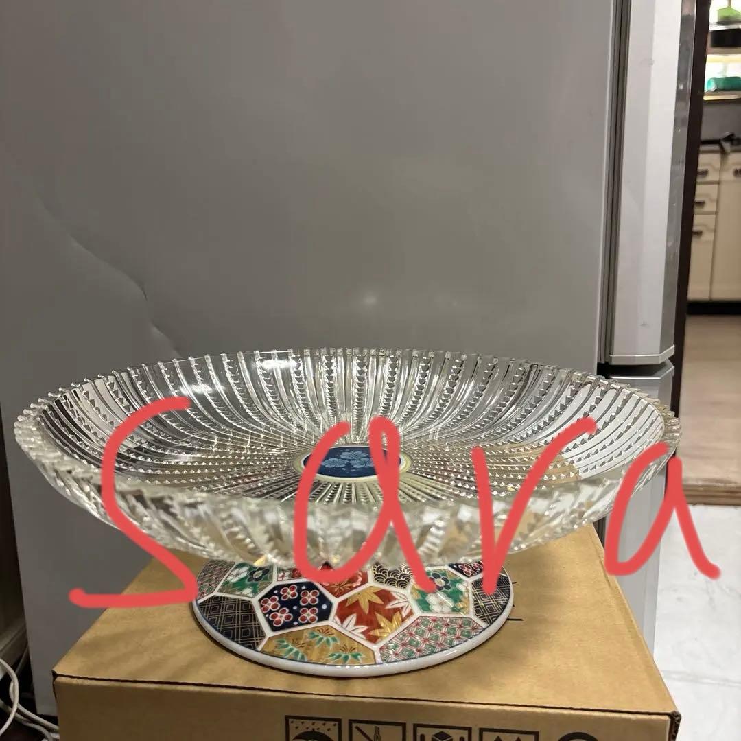 林九郎窯　古伊万里 コンポート　ガラスと陶器コンポート