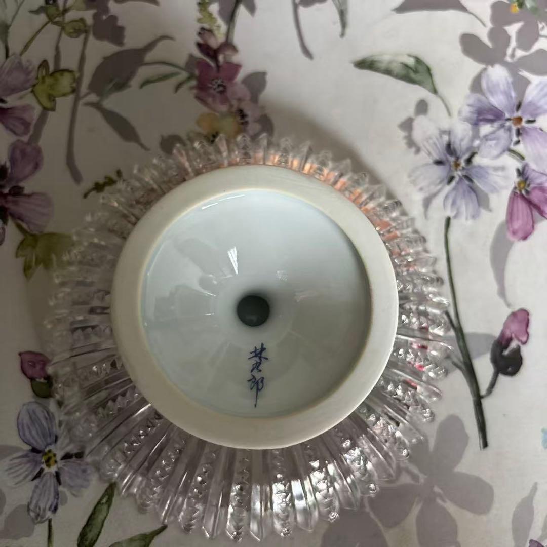 林九郎窯　古伊万里 コンポート　ガラスと陶器コンポート