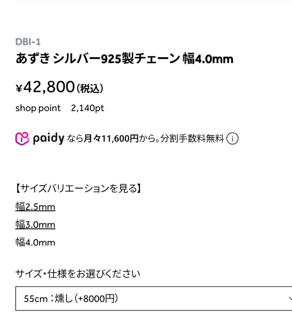 サード 長さ55cm シルバーネックレスチェーンフック付ペンダントSAAD
