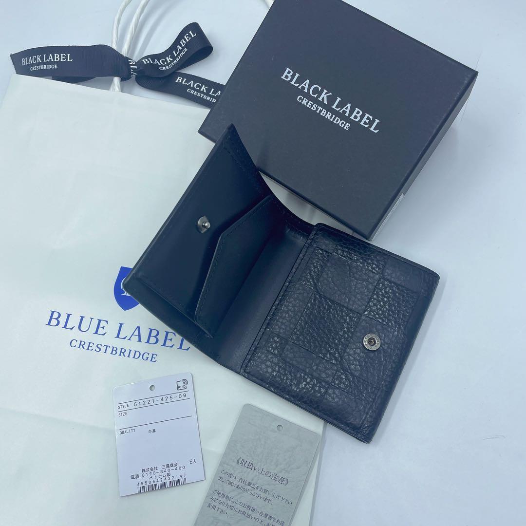 BLACK LABEL CRESTBRIDGE三つ折り財布 ブラック　新品