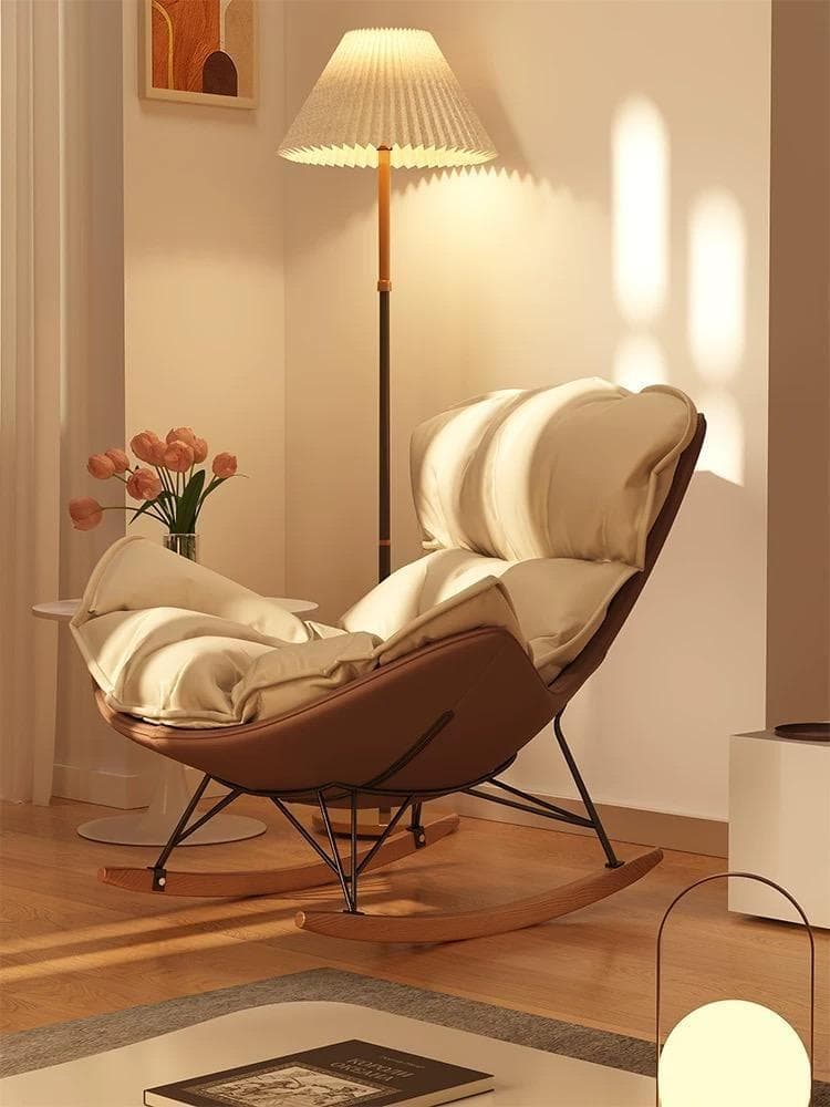 ブラウンロッキングチェア 訳あり品　写真をご確認 SF15-01