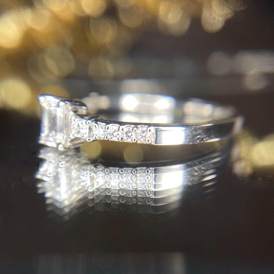 天然 ダイヤモンド 計0.43ct D-SI2 エメラルドカット GIA鑑