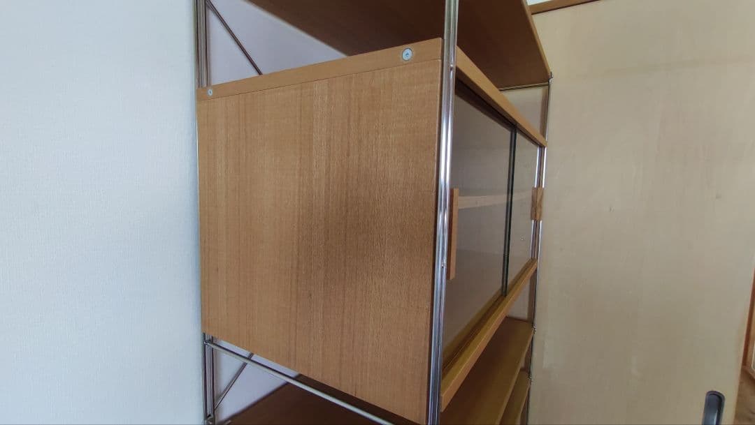 【無印良品・定価22900円❗️】スチールユニットシェルフのボックスガラス引き戸