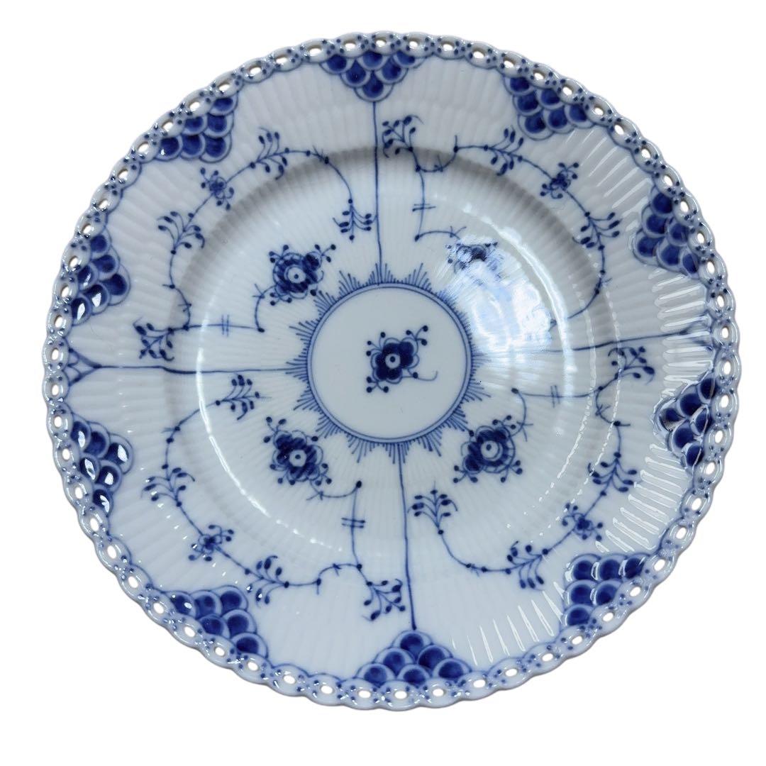 ロイヤルコペンハーゲン ブルーフルーテッド ハーフレース 20㎝弱　4枚