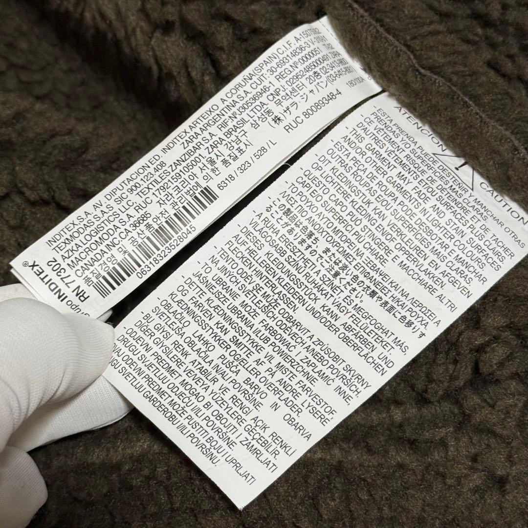 美品　ZARA　フライトジャケット　フェイクレザー　ボア　モカブラウン　Ｌサイズ