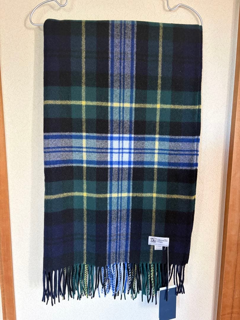 Johnstonsチェックカシミヤ大判ストールDressGordon 【極美品】