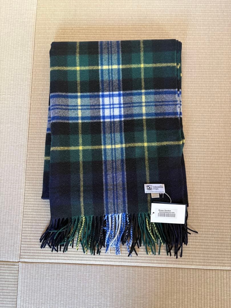 Johnstonsチェックカシミヤ大判ストールDressGordon 【極美品】