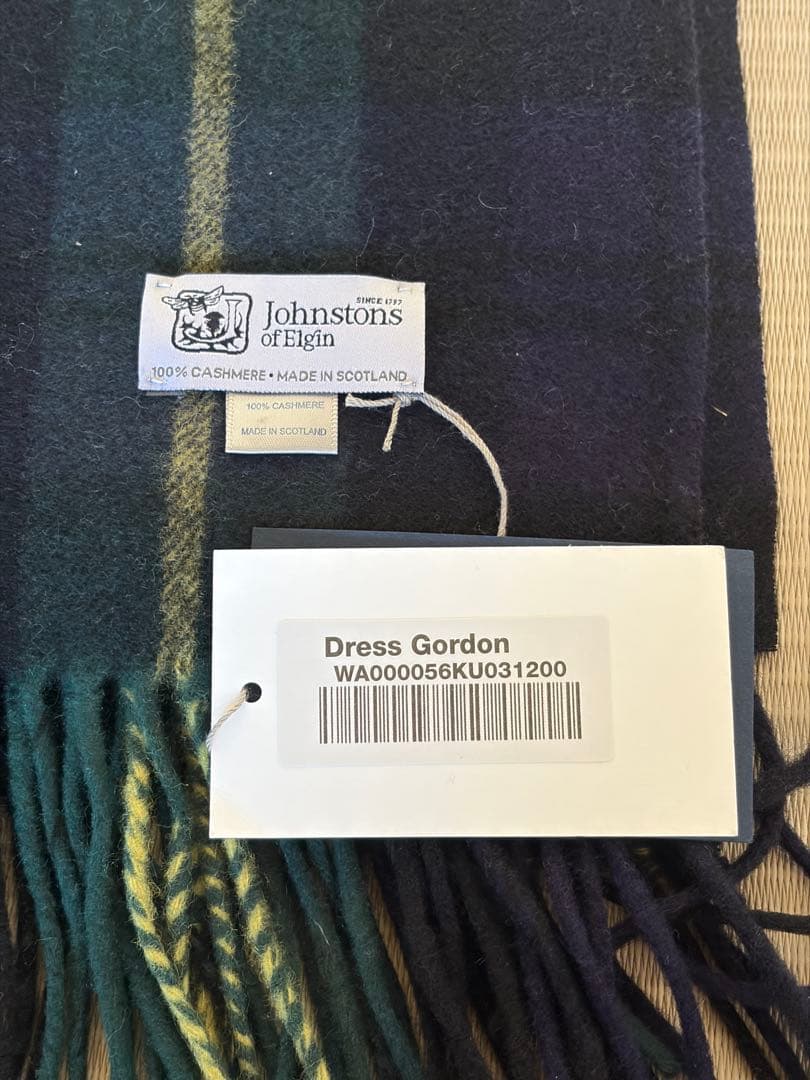 Johnstonsチェックカシミヤ大判ストールDressGordon 【極美品】