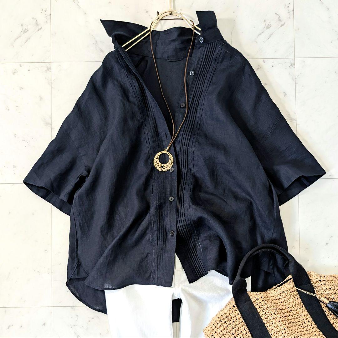 極美品　マッキントッシュロンドン リネンシャツ半袖 麻 ブラウス 38