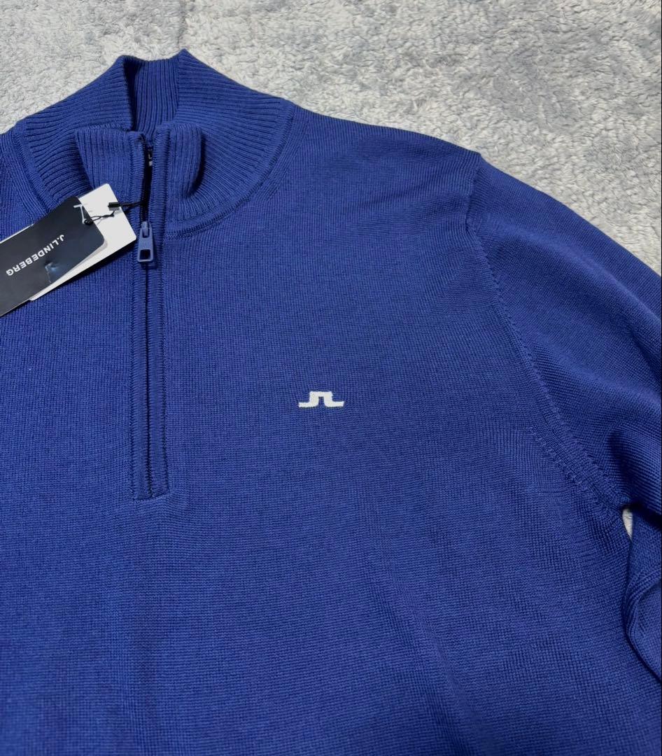 ★新品 J.LINDEBERG ゴルフセーター モックネック ハーフジップアップ