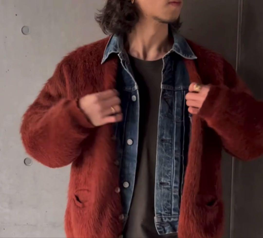 珍*助様 60s 毛足長 モヘア 無地 カーディガン カートコバーン NIRVA