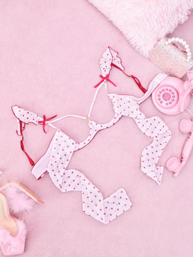 C75♥️ love2nd LOVEMEオープンブラオープンショーツセットラブラン