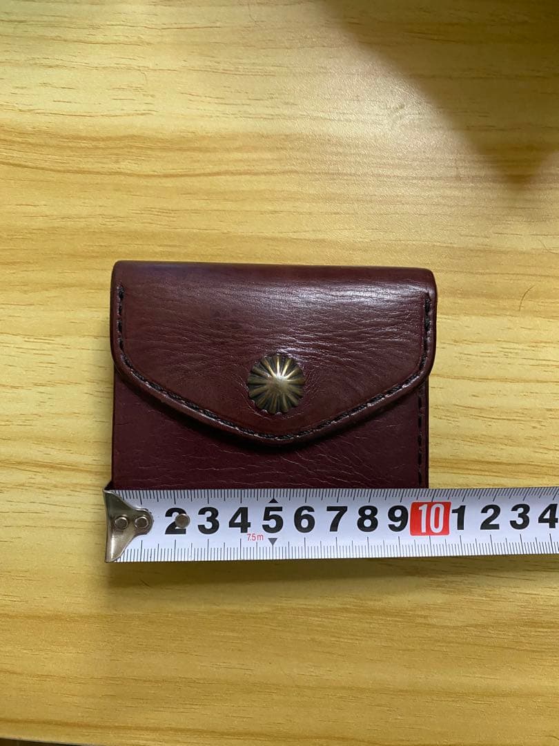 値下げ⚠バーガンディ レザー 三つ折りAleather Factory