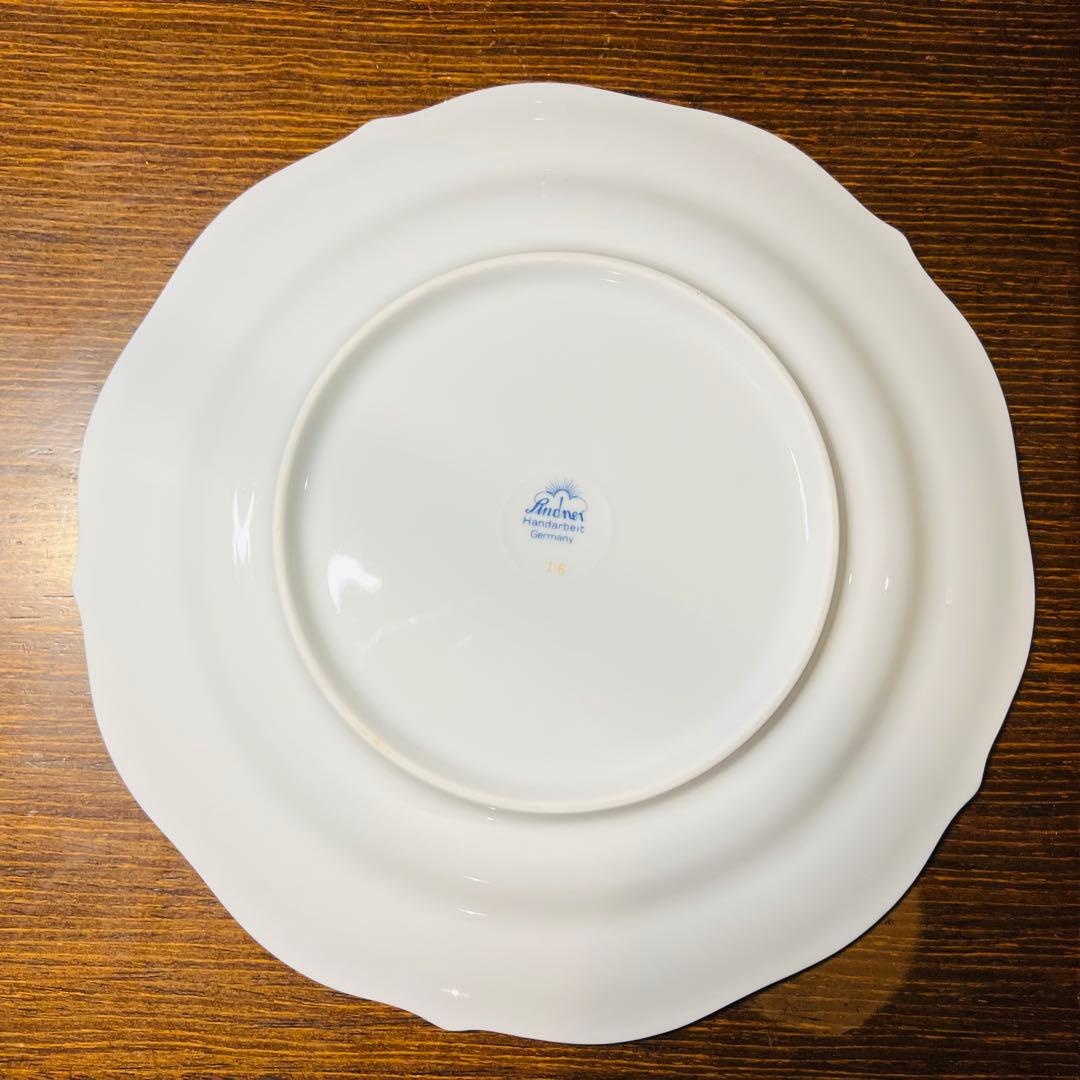 リンドナー ベルサイユ 20cm プレート 6枚セット ドイツ製　金彩 花柄