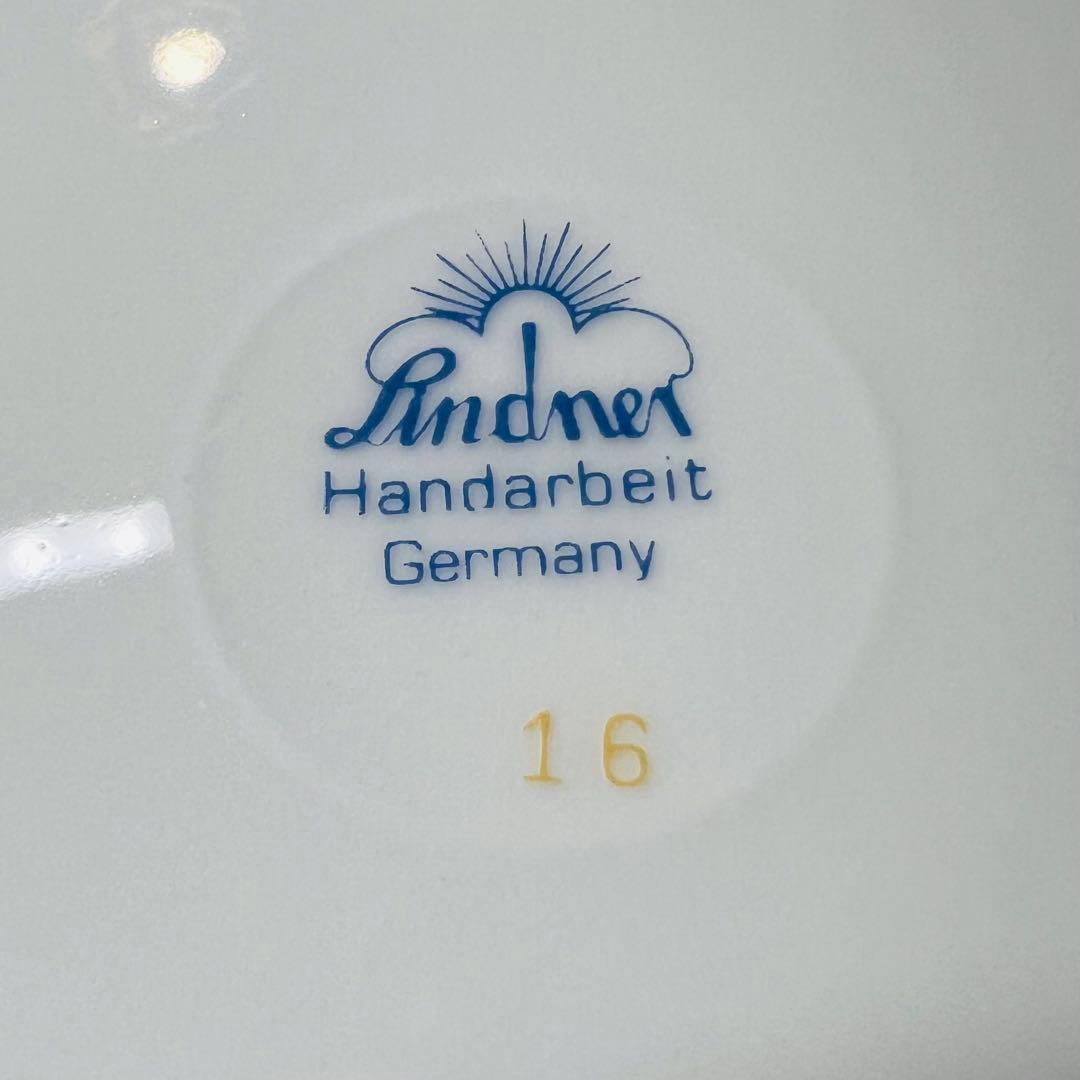 リンドナー ベルサイユ 20cm プレート 6枚セット ドイツ製　金彩 花柄