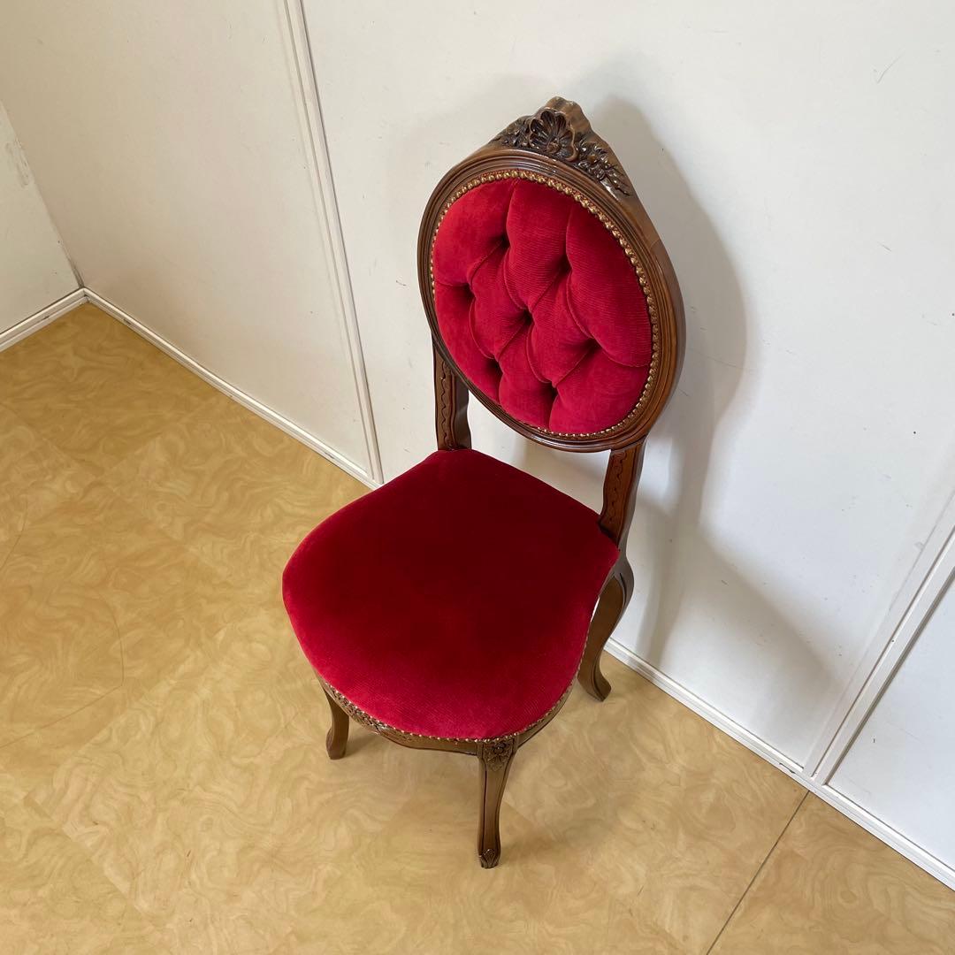 アンティーク調 猫脚チェア① ロココ調 彫刻 鋲 椅子 イス ダイニングチェア