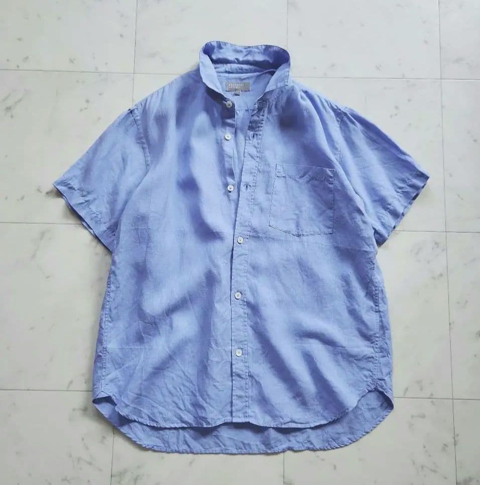 【よさく様】マーガレットハウエル 麻100% 半袖シャツ 水色 ゆったり 日本製