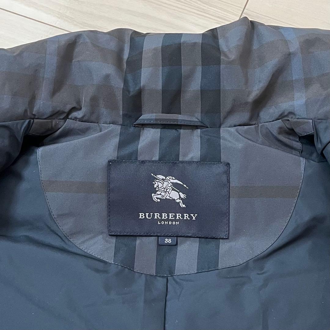 バーバリーロンドン　ダウンベスト　チェック　グレー　38 （S〜M）