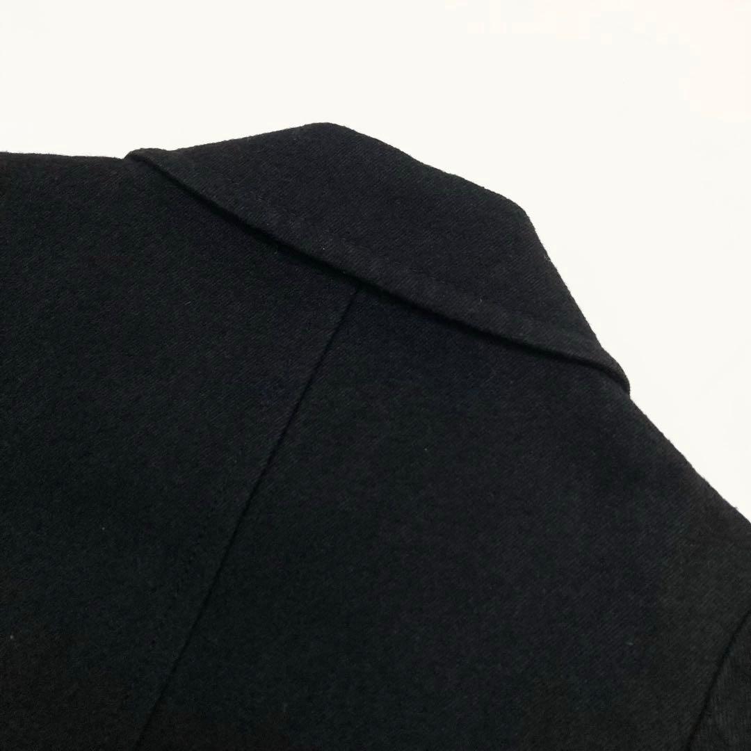 トリココムデギャルソン 16AW ウールコットン 丸襟 ダブルコート 黒Ｓ