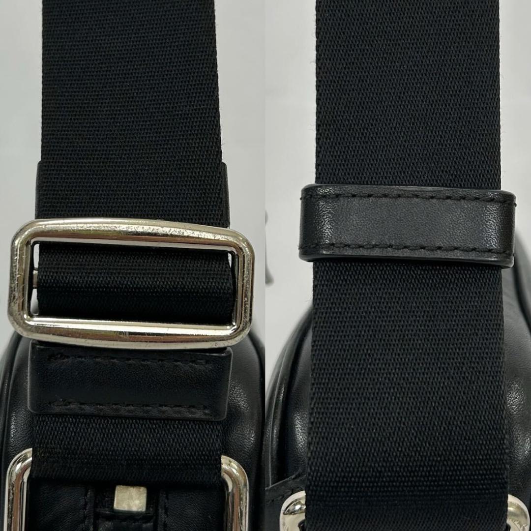 【極美品】コーチ チャールズ 11741 ショルダーバッグ レザー 斜め掛け 黒