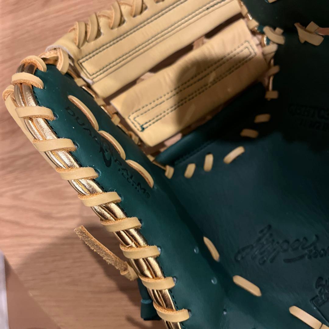 新品 値下げ中軟式少年用ファーストミットローリングス ダークグリーン/キャメル